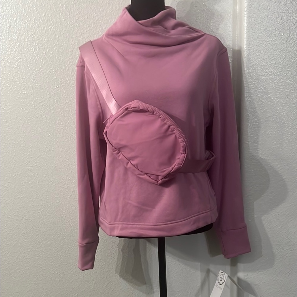 Pink Cowl Neck Sweater with Matching Bag‎ Medium